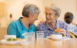 Aged Care staff and resident